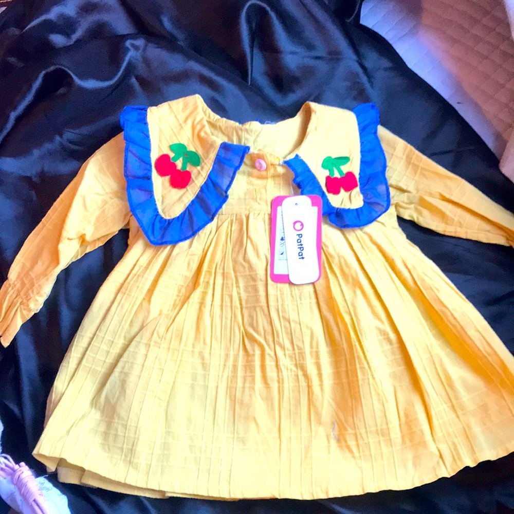 PatPat 🍒 Print Doll Collar Bubble Dress